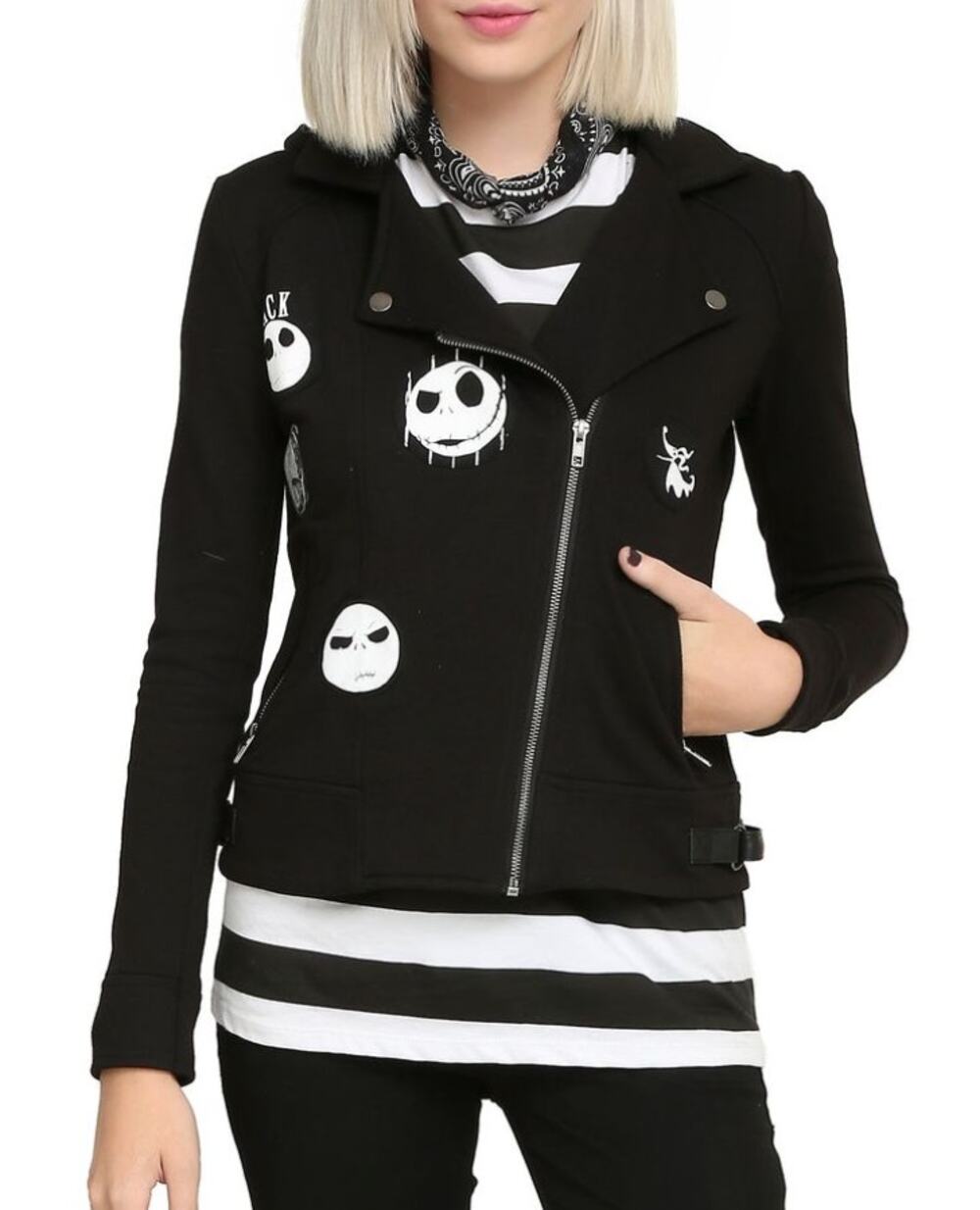 Disney The Nightmare Before Christmas Jack Skellington Hoodie Black Womens Large